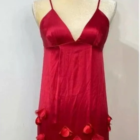 Rebecca Minkoff Strawberry Red Silk Blend Runway Petal Slip on Dress Siz… - Picture 4 of 12